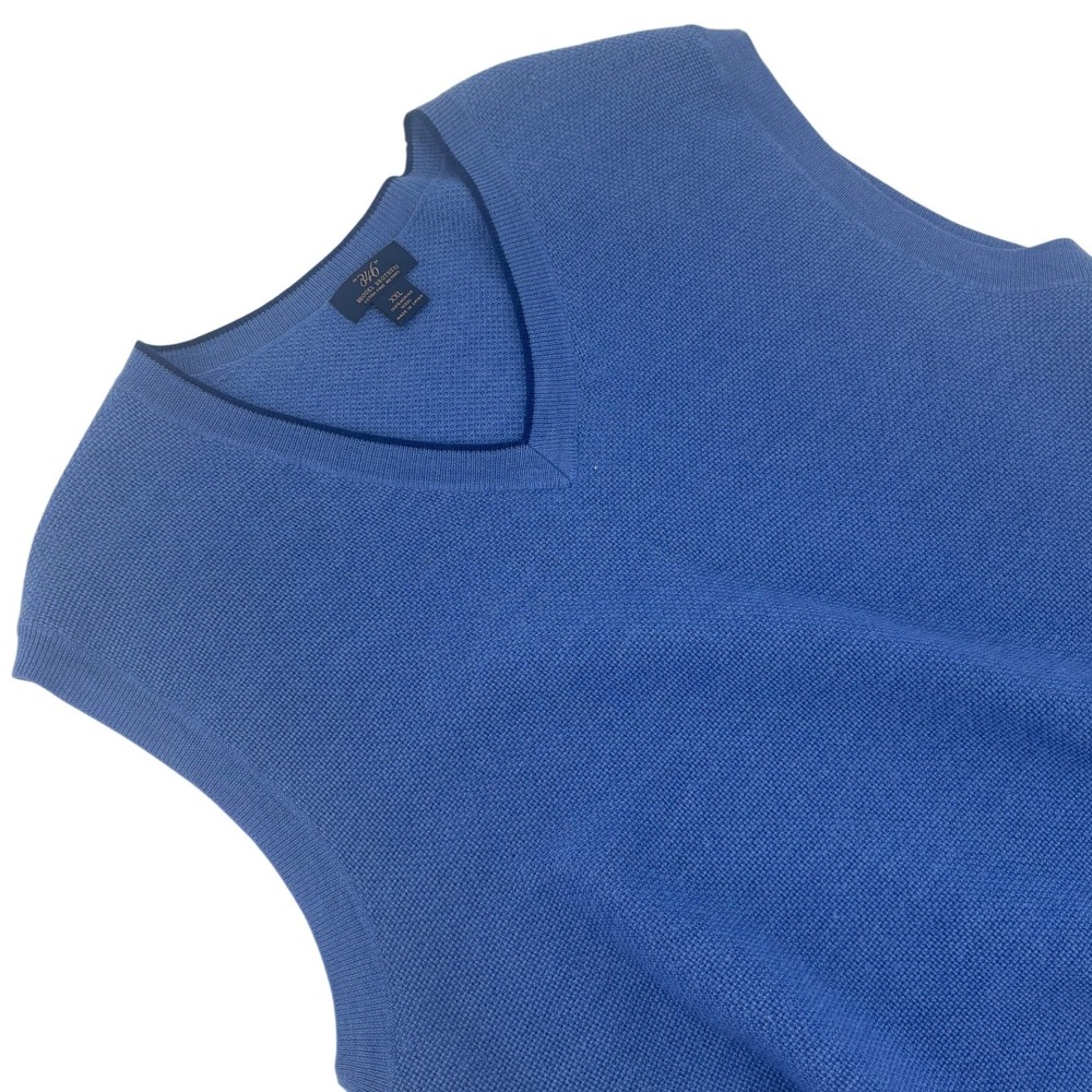 Brooks Brothers 346 V-Neck Sweater Vest Merino Wool XXL Blue Mens